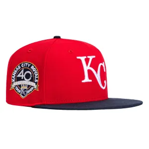 New Era 59Fifty Kansas City Royals 40th Anniversary Patch Hat - Red. Navy