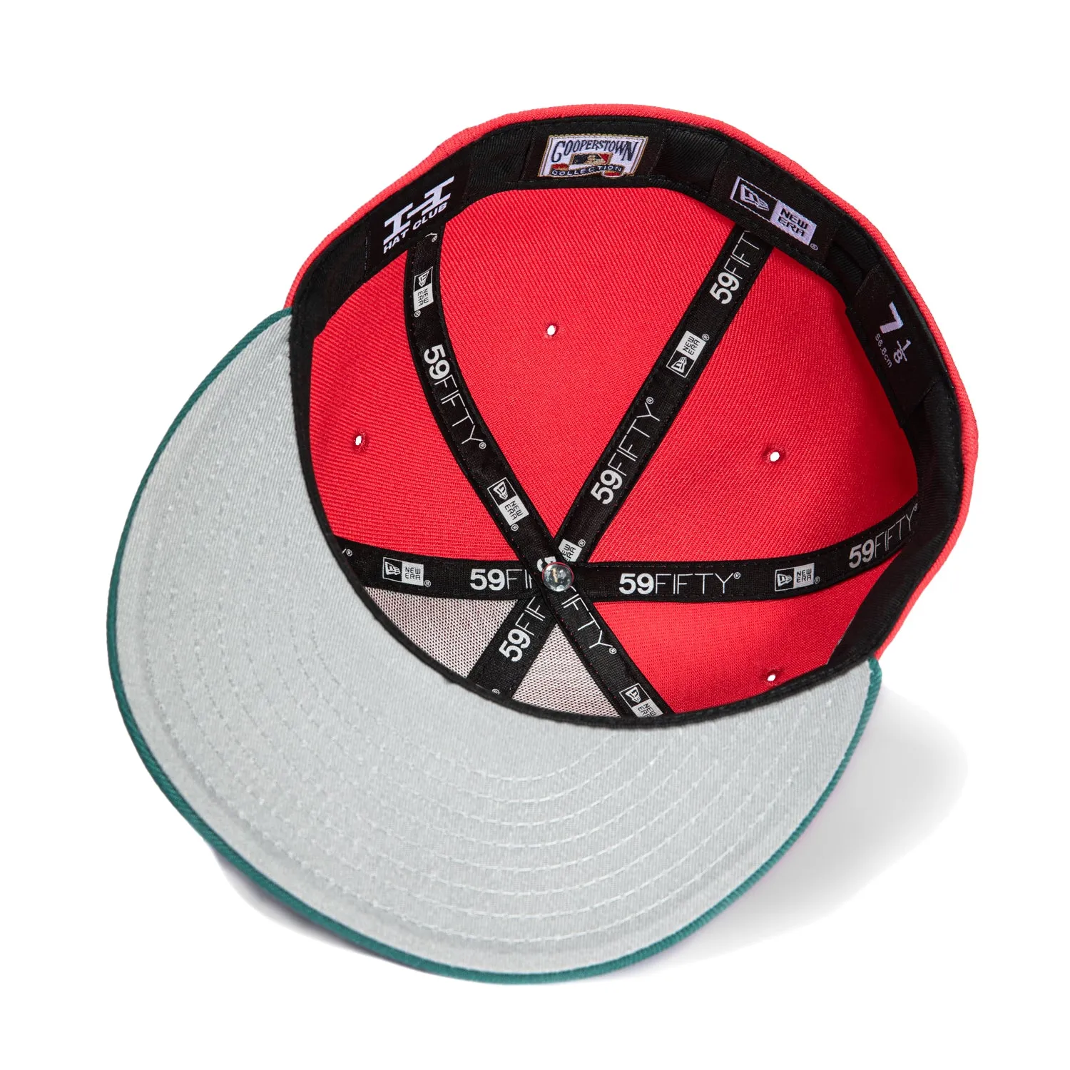 New Era 59Fifty Los Angeles Angels 50th Anniversary Patch Hat - Coral. Green