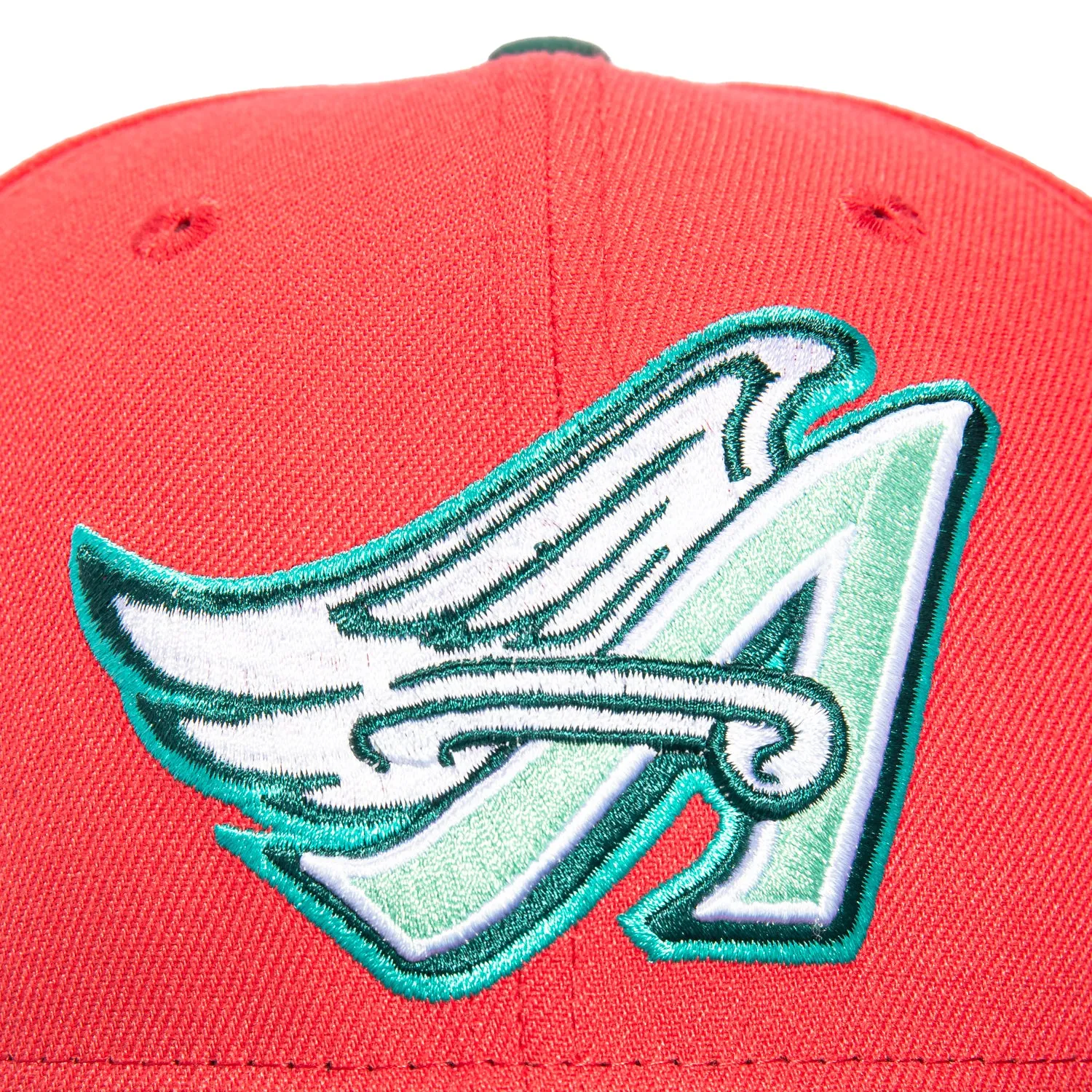 New Era 59Fifty Los Angeles Angels 50th Anniversary Patch Hat - Coral, Green