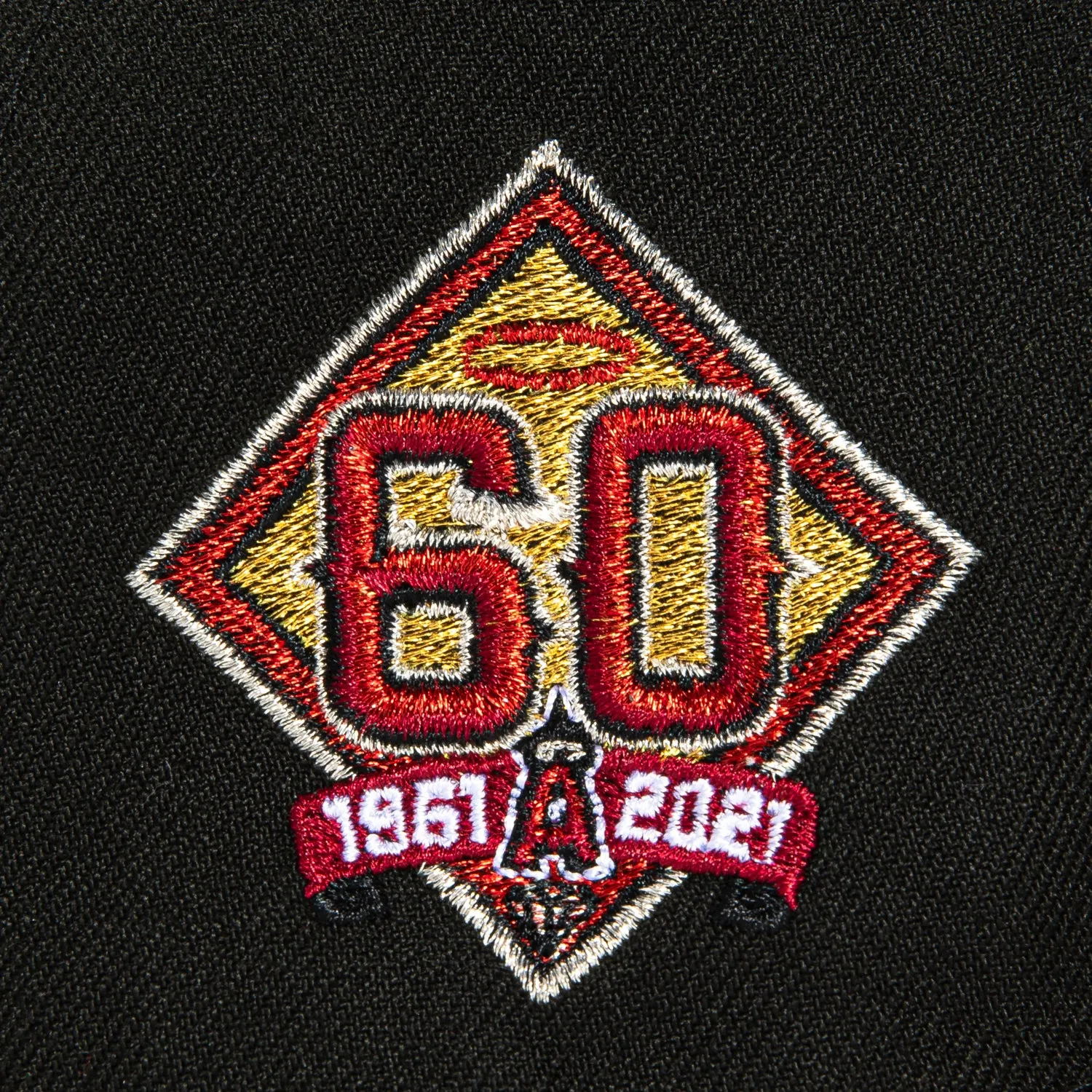 New Era 59Fifty Los Angeles Angels 60th Anniversary Patch Hat - Black, Cardinal