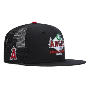 New Era 59Fifty Los Angeles Angels Logo Patch Spring Training Logo Trucker Hat - Navy