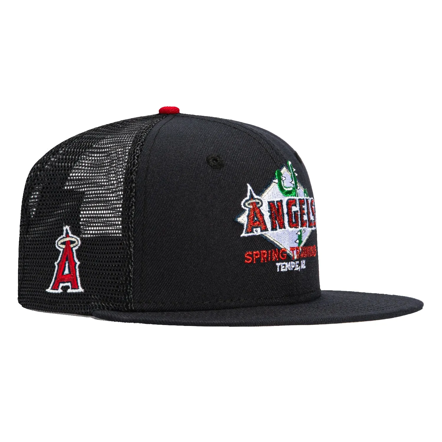 New Era 59Fifty Los Angeles Angels Logo Patch Spring Training Logo Trucker Hat - Navy