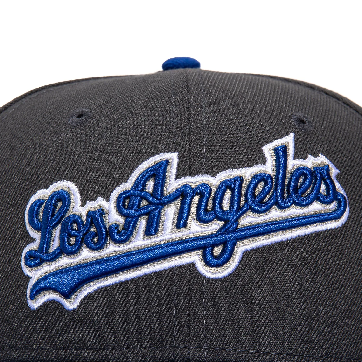 New Era 59Fifty Los Angeles Dodgers 2024 World Series Champions Patch Script Hat - Graphite. Royal
