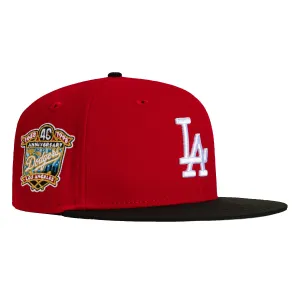 New Era 59Fifty Los Angeles Dodgers 40th Anniversary Patch Hat - Red. Black