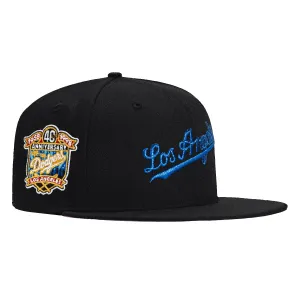 New Era 59Fifty Los Angeles Dodgers 40th Anniversary Patch Script Hat - Black, Royal