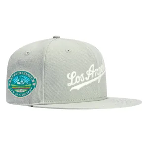 New Era 59Fifty Los Angeles Dodgers 50th Anniversary Stadium Patch Script Hat - Grey, White