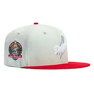 New Era 59Fifty Los Angeles Dodgers 60th Anniversary Patch Logo Hat - Grey, Red