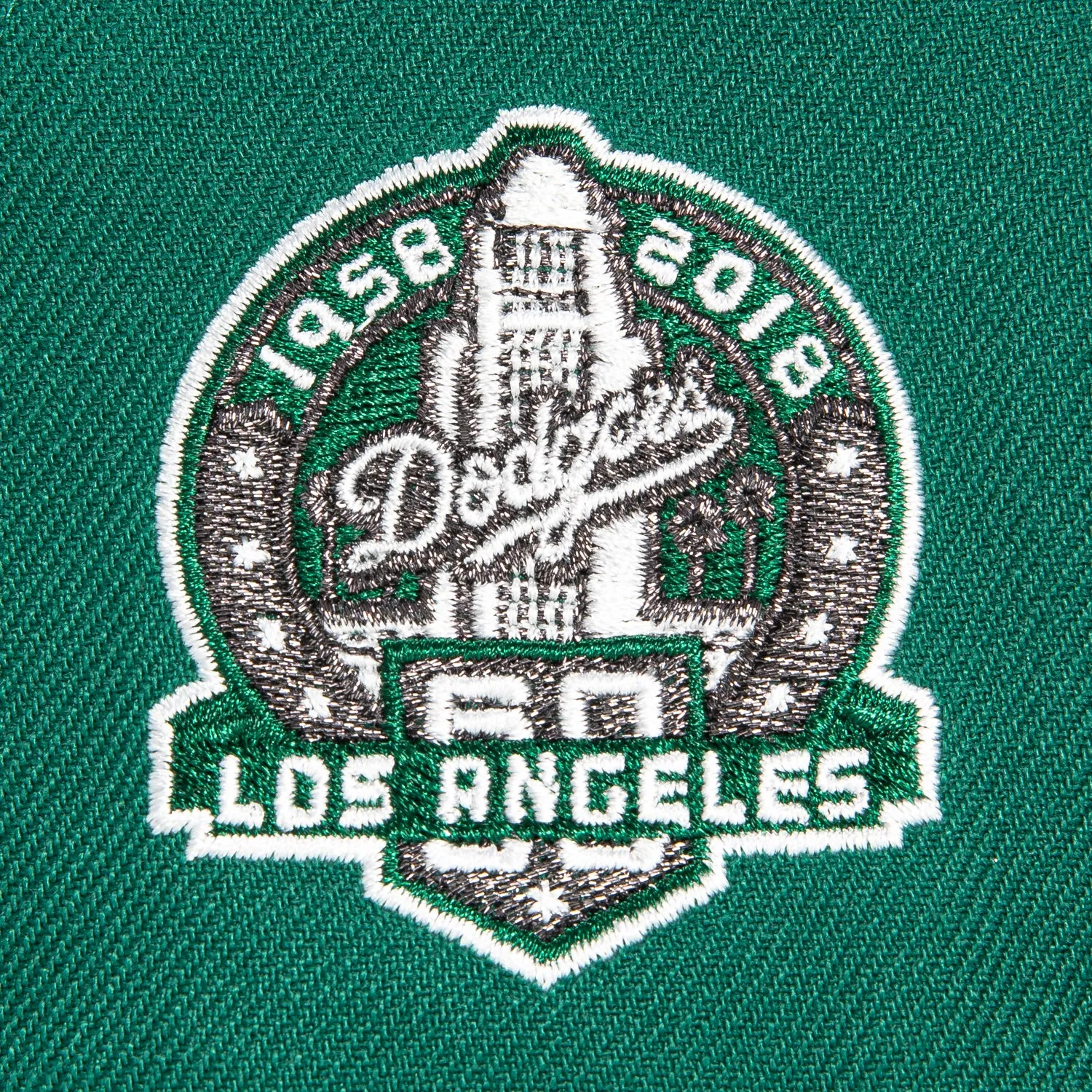 New Era 59Fifty Los Angeles Dodgers 60th Anniversary Patch Upside Down Hat - Green. Black. White