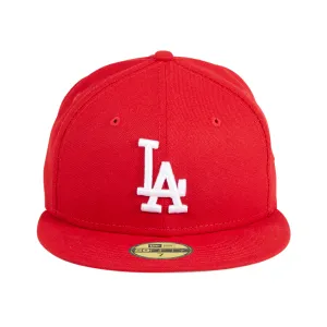 New Era 59Fifty Los Angeles Dodgers Fitted Hat - Red. White