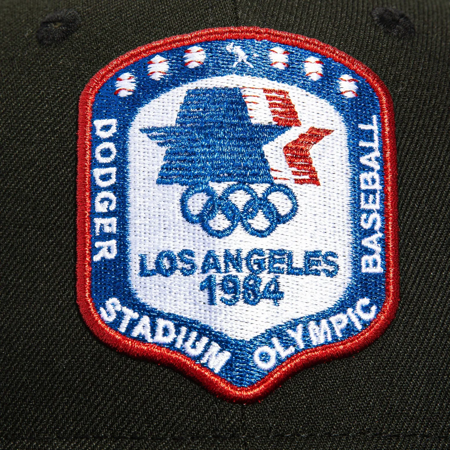 New Era 59Fifty Los Angeles Dodgers Logo Patch 1984 Olympic Stadium Hat - Black