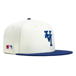 New Era 59Fifty Los Angeles Dodgers Upside Down Hat - White. Royal
