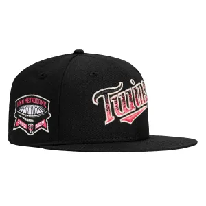 New Era 59Fifty Magma Minnesota Twins Metrodome Patch Word Hat - Black. Infrared