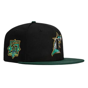 New Era 59Fifty Miami Marlins 30th Anniversary Patch Hat - Black. Green