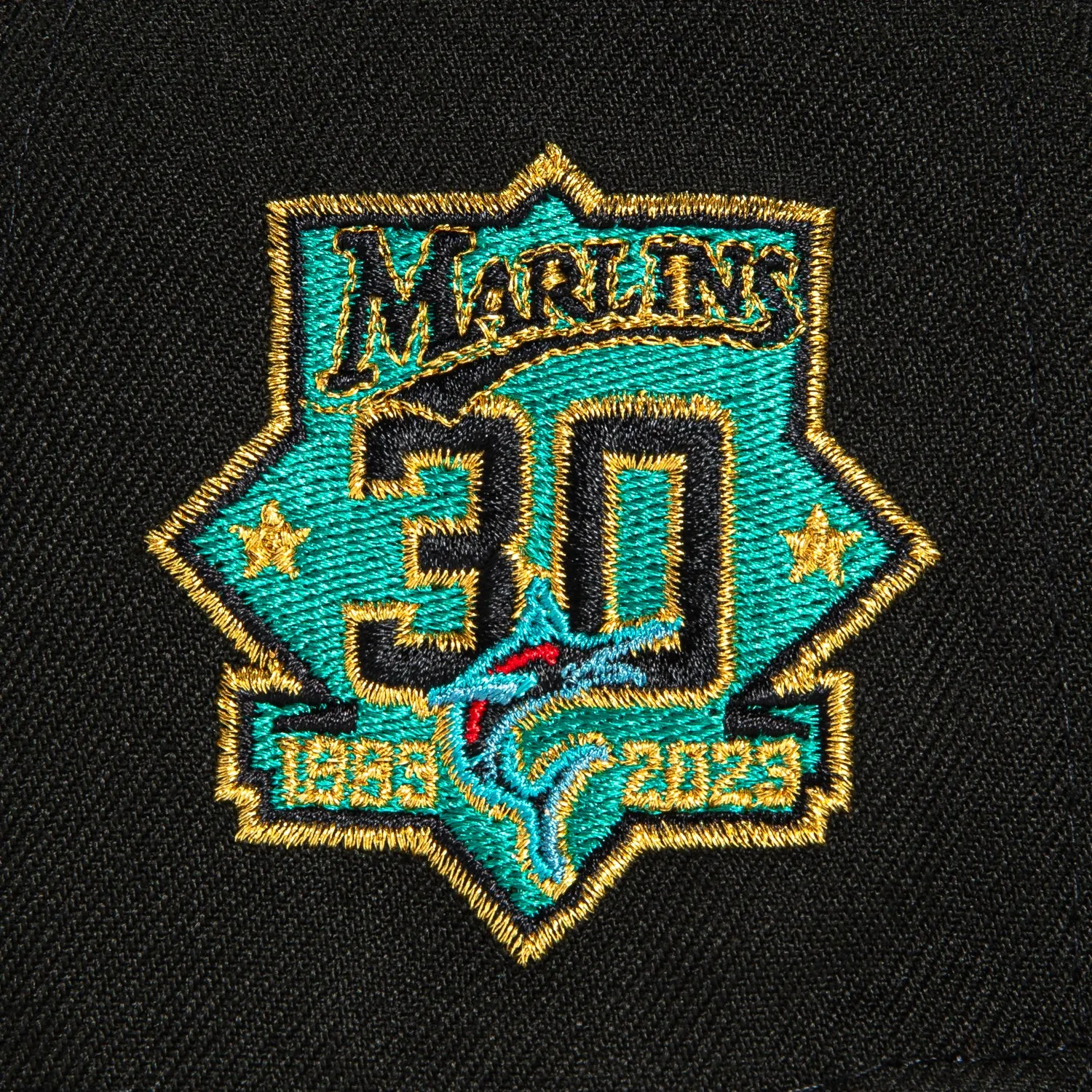 New Era 59Fifty Miami Marlins 30th Anniversary Patch Hat - Black. Green