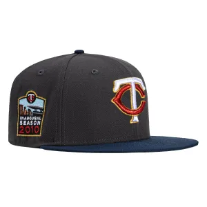 New Era 59Fifty Minnesota Twins 2010 Inaugural Patch Hat - Graphite, Navy