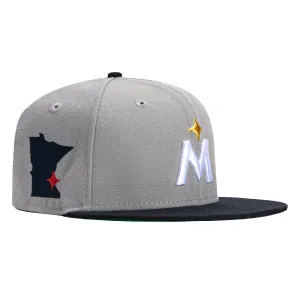 New Era 59Fifty Minnesota Twins Logo Patch Alternate Road Hat - Grey. Navy