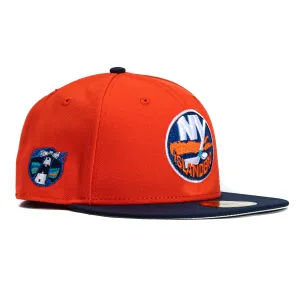 New Era 59Fifty New York Islanders Logo Patch Hat - Orange. Navy