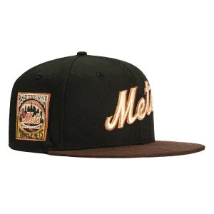 New Era 59Fifty New York Mets 25th Anniversary Patch Script Hat - Black, Brown, Metallic Copper