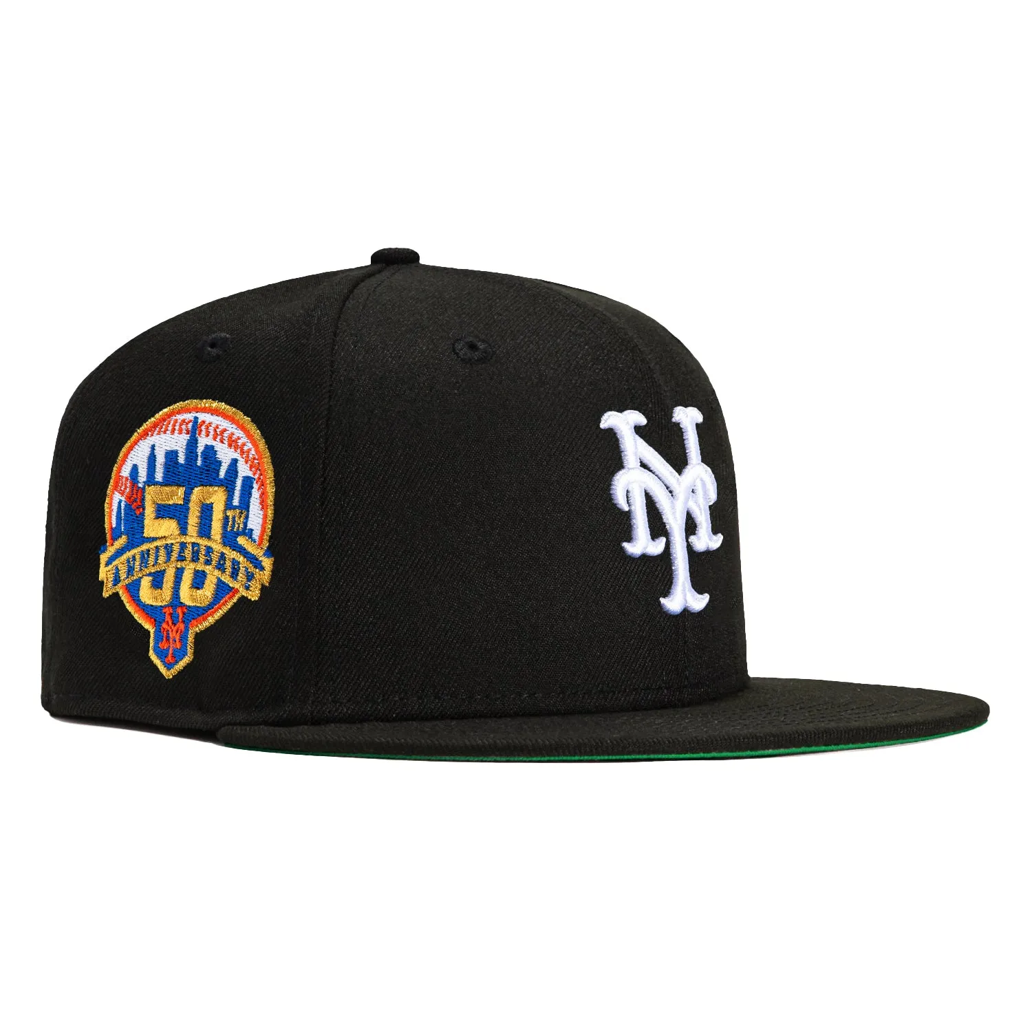 New Era 59Fifty New York Mets 50th Anniversary Patch Hat -  Black. White