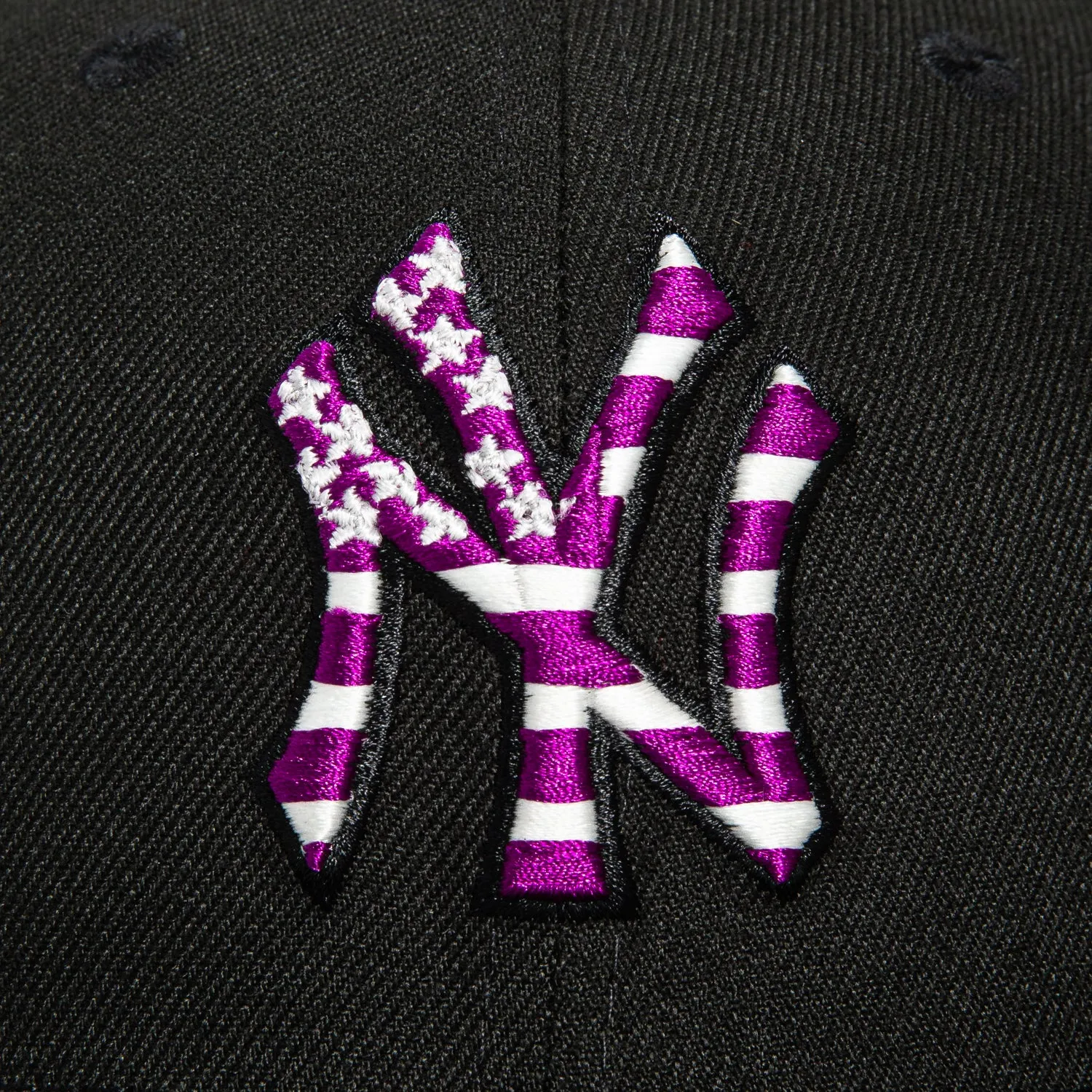 New Era 59Fifty New York Yankees 1949 World Series Patch Flag Hat - Black. Purple. White