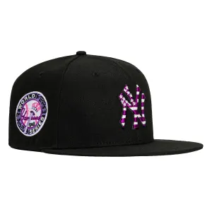 New Era 59Fifty New York Yankees 1949 World Series Patch Flag Hat - Black. Purple. White