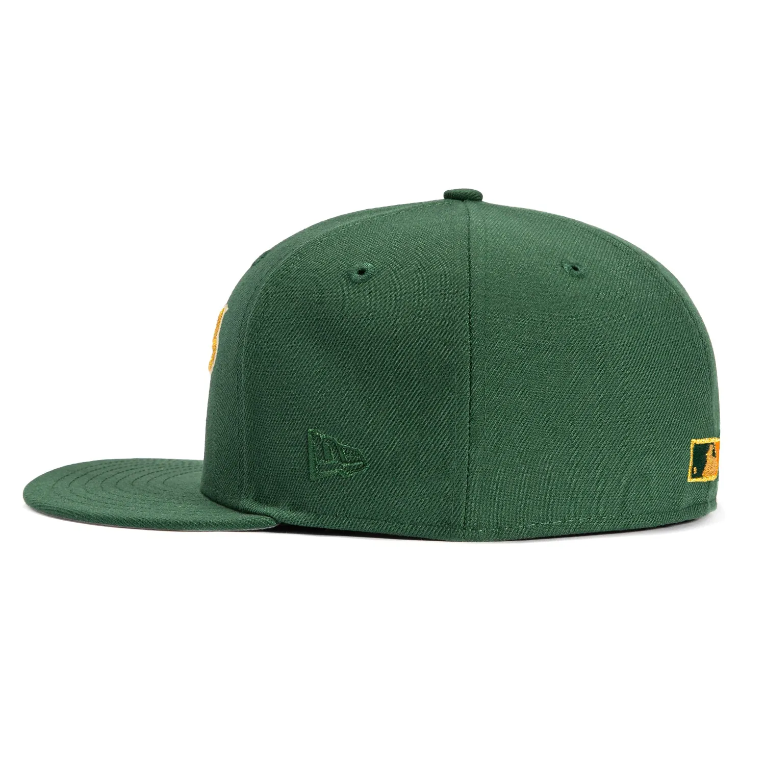 New Era 59Fifty New York Yankees 1998 World Series Patch Script Hat - Green. Metallic Gold