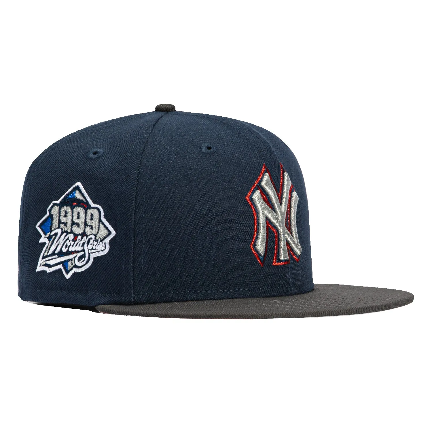 New Era 59Fifty New York Yankees 1999 World Series Patch Hat - Navy, Graphite, Red