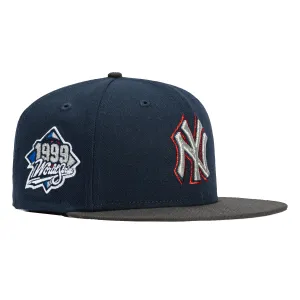 New Era 59Fifty New York Yankees 1999 World Series Patch Hat - Navy, Graphite, Red