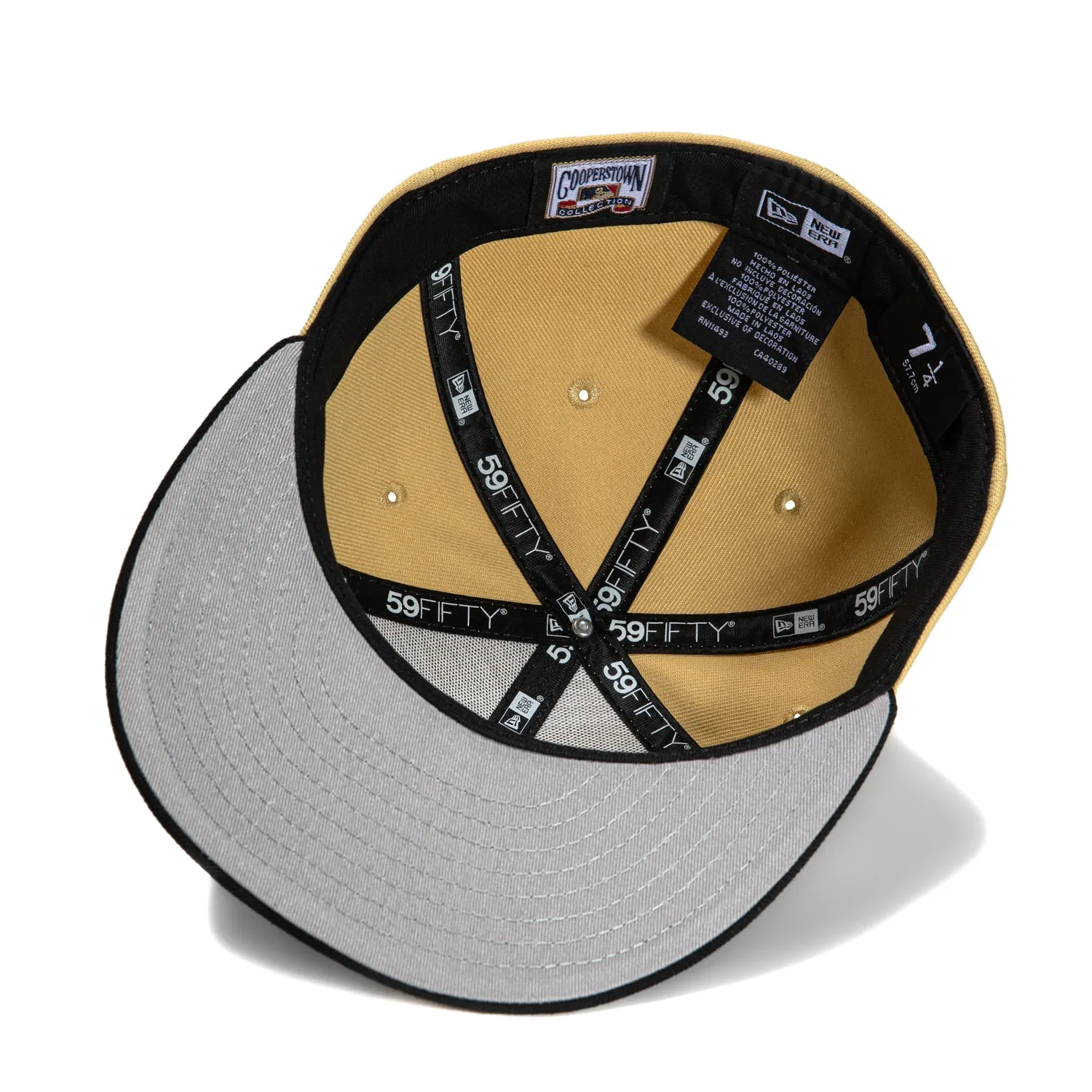New Era 59Fifty New York Yankees 1999 World Series Patch Hat - Tan. Black. Metallic Gold