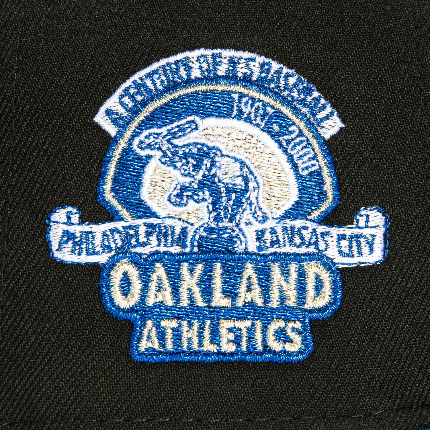 New Era 59Fifty Oakland Athletics 100th Anniversary Stadium Patch Hat - Black. Royal