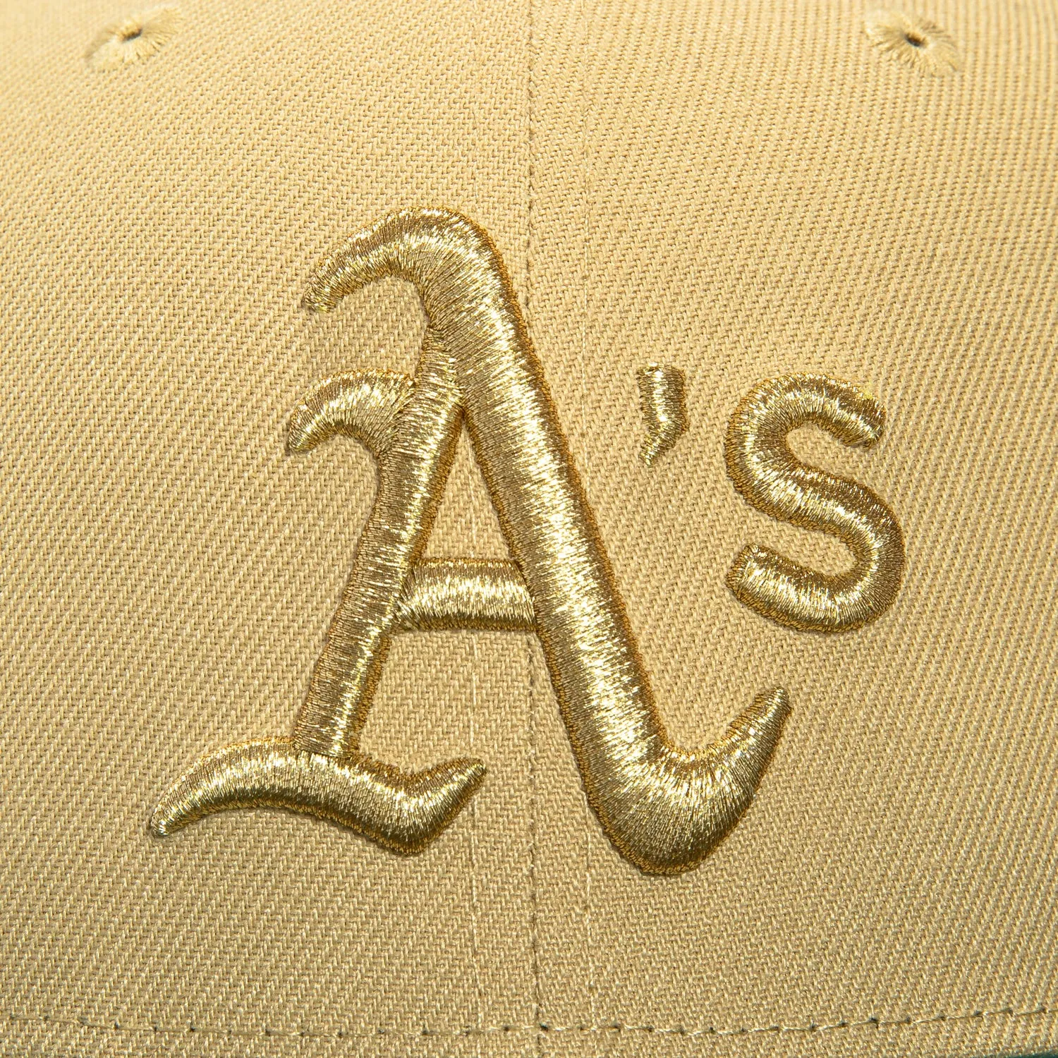 New Era 59Fifty Oakland Athletics Battle of the Bay Patch Hat - Tan, Green, Metallic Gold