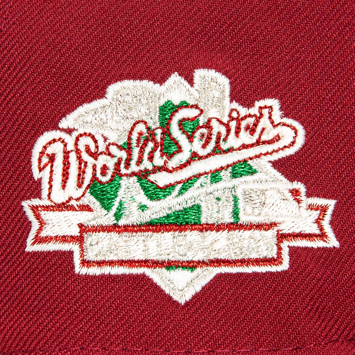New Era 59Fifty Oakland Athletics Battle of the Bay Patch Script Hat - Cardinal. Ivory. Metallic Silver