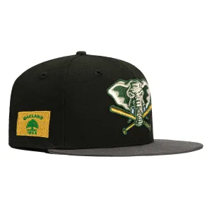 New Era 59Fifty Oakland Athletics Oakland Flag Patch BP Hat - Black, Graphite