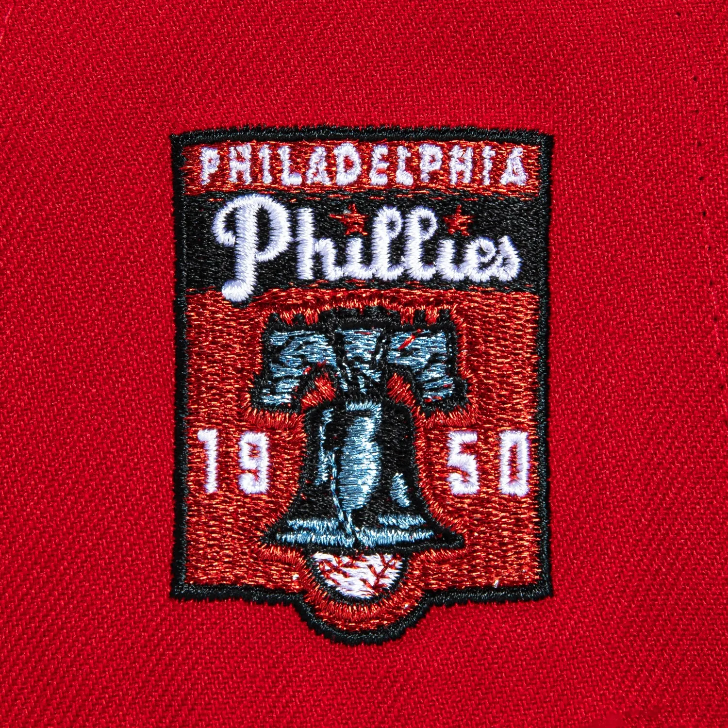 New Era 59Fifty Philadelphia Phillies 1950 Logo Patch Script Hat - Red, Black