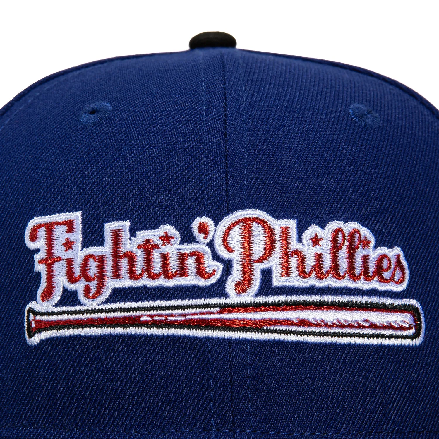 New Era 59Fifty Philadelphia Phillies 1950 Logo Patch Script Hat - Royal. Black