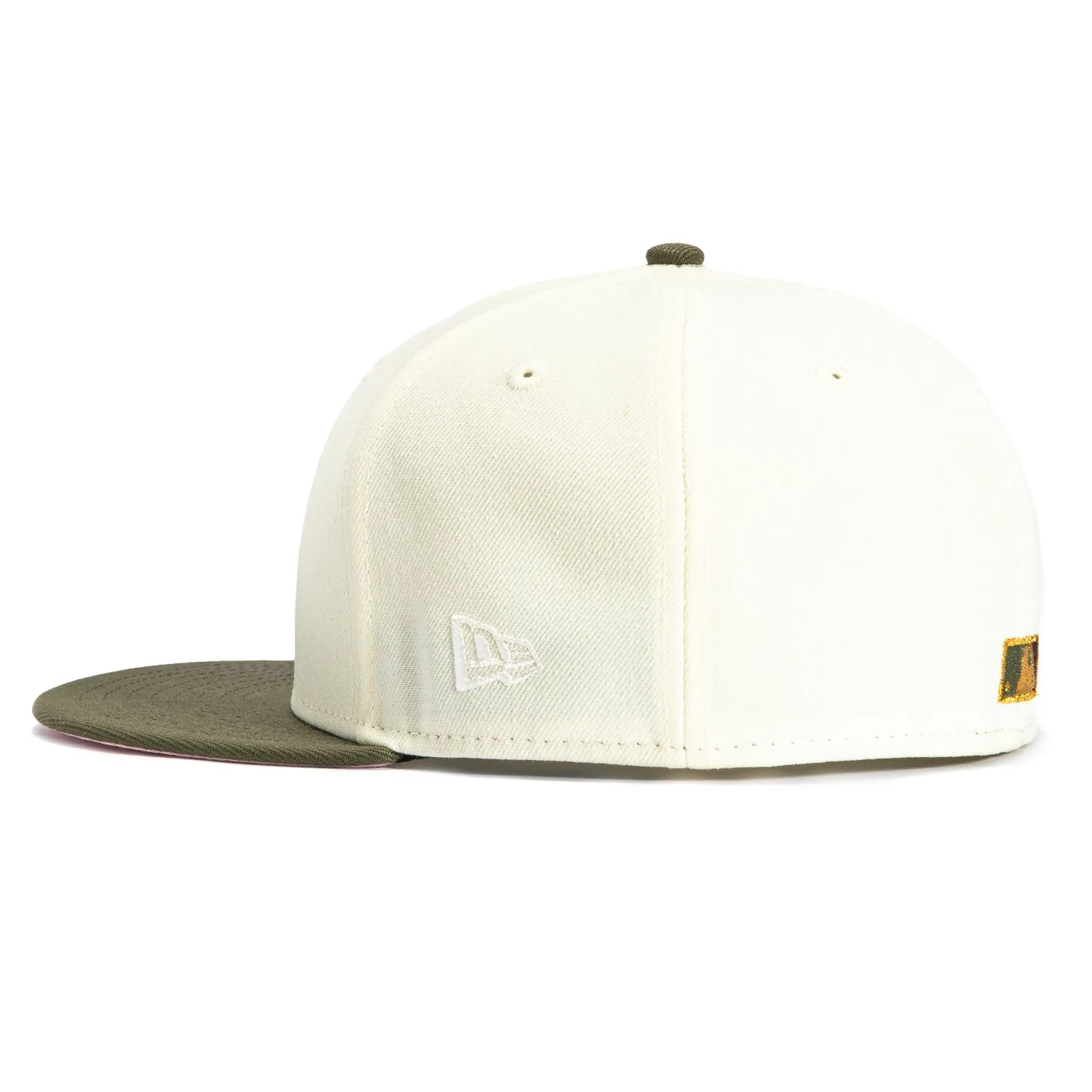 New Era 59Fifty Philadelphia Phillies 1996 All Star Game Patch Alternate Hat - White. Olive. Metallic Gold