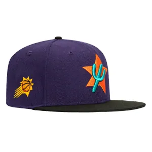 New Era 59Fifty Phoenix Suns Logo Patch Alternate City Edition Hat - Purple. Black
