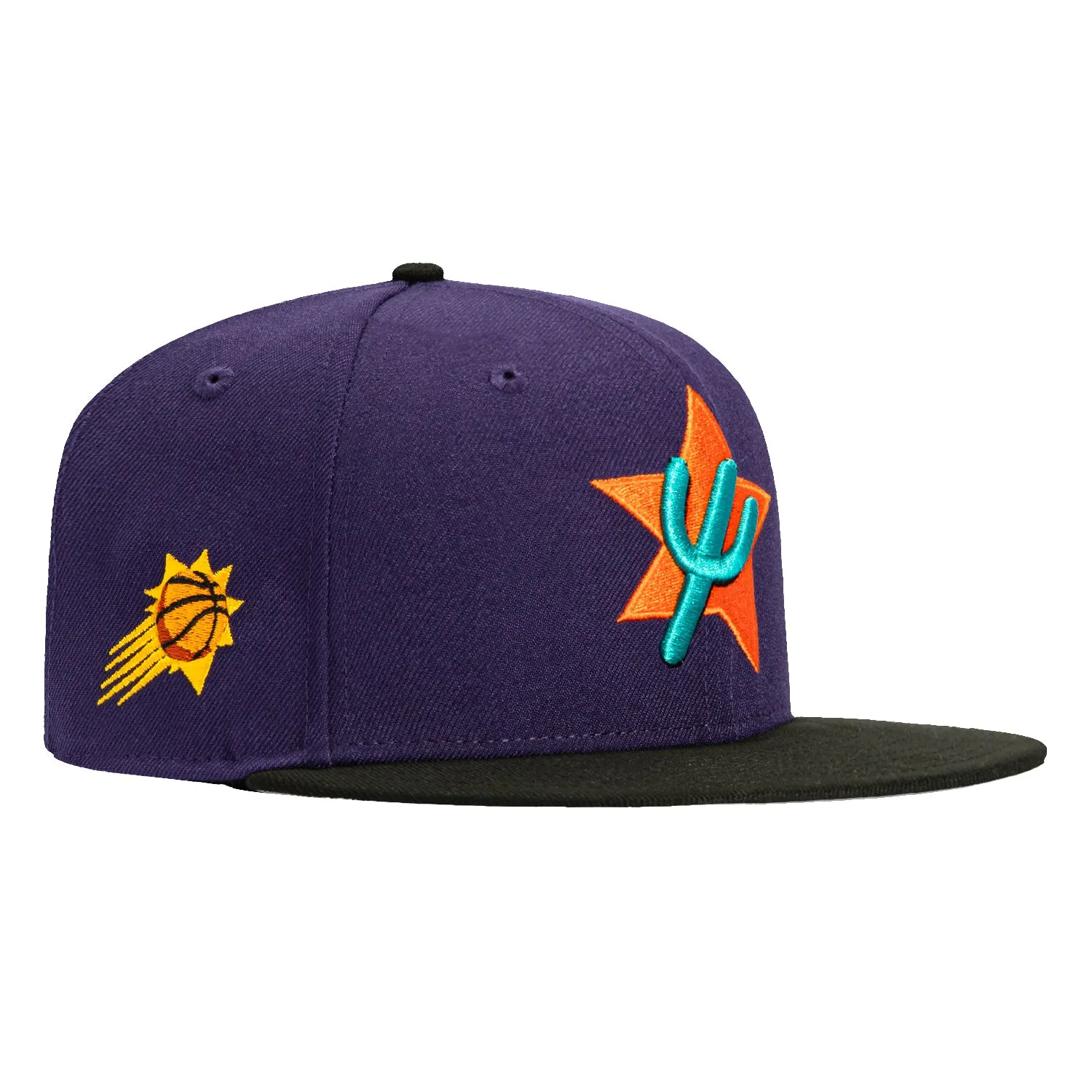 New Era 59Fifty Phoenix Suns Logo Patch Alternate City Edition Hat - Purple. Black