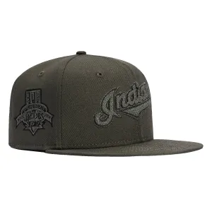 New Era 59Fifty Reflective Cleveland Indians 10th Anniversary Stadium Patch Script Hat - Graphite