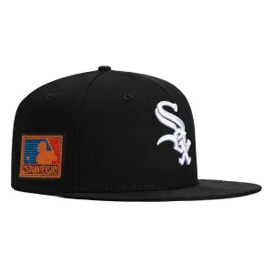 New Era 59Fifty Rhinestone Chicago White Sox MLB 100th Anniversary Patch Hat - Black