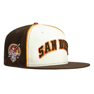 New Era 59Fifty San Diego Padres 40th Anniversary Patch Arch Rail Hat - White, Brown