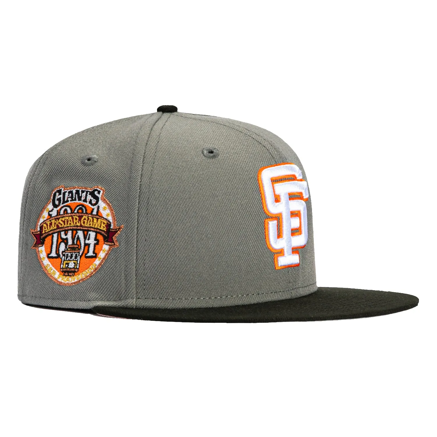 New Era 59Fifty San Francisco Giants 1984 All Star Game Patch Hat - Storm Grey. Black