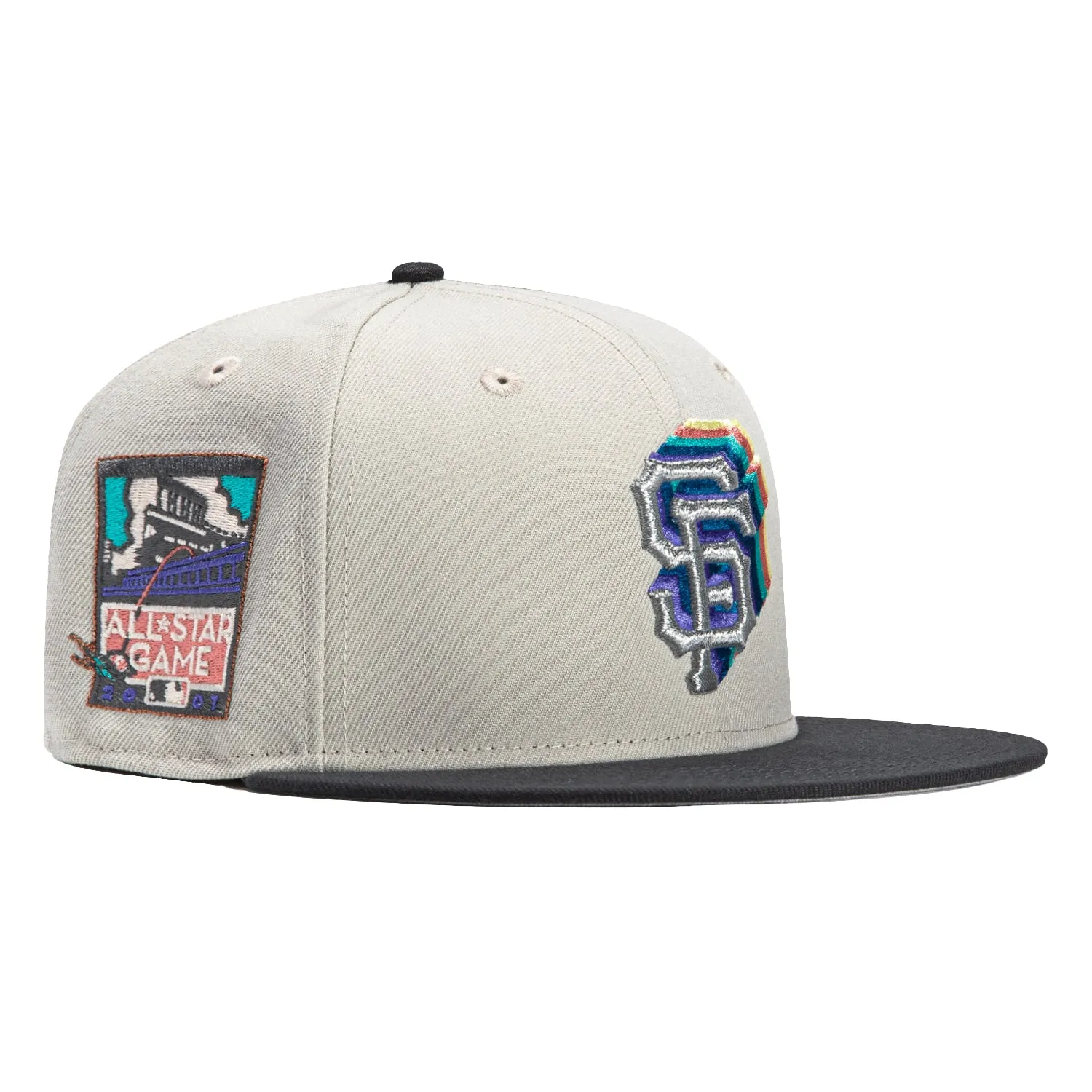 New Era 59Fifty San Francisco Giants 2007 All Star Game Patch Cascade Hat - Stone. Graphite