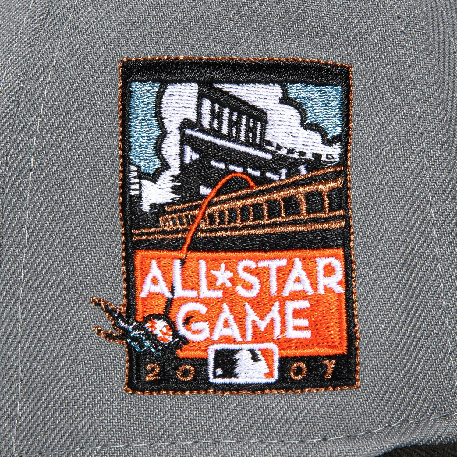 New Era 59Fifty San Francisco Giants 2007 All Star Game Patch Script Hat - Storm Grey, Black