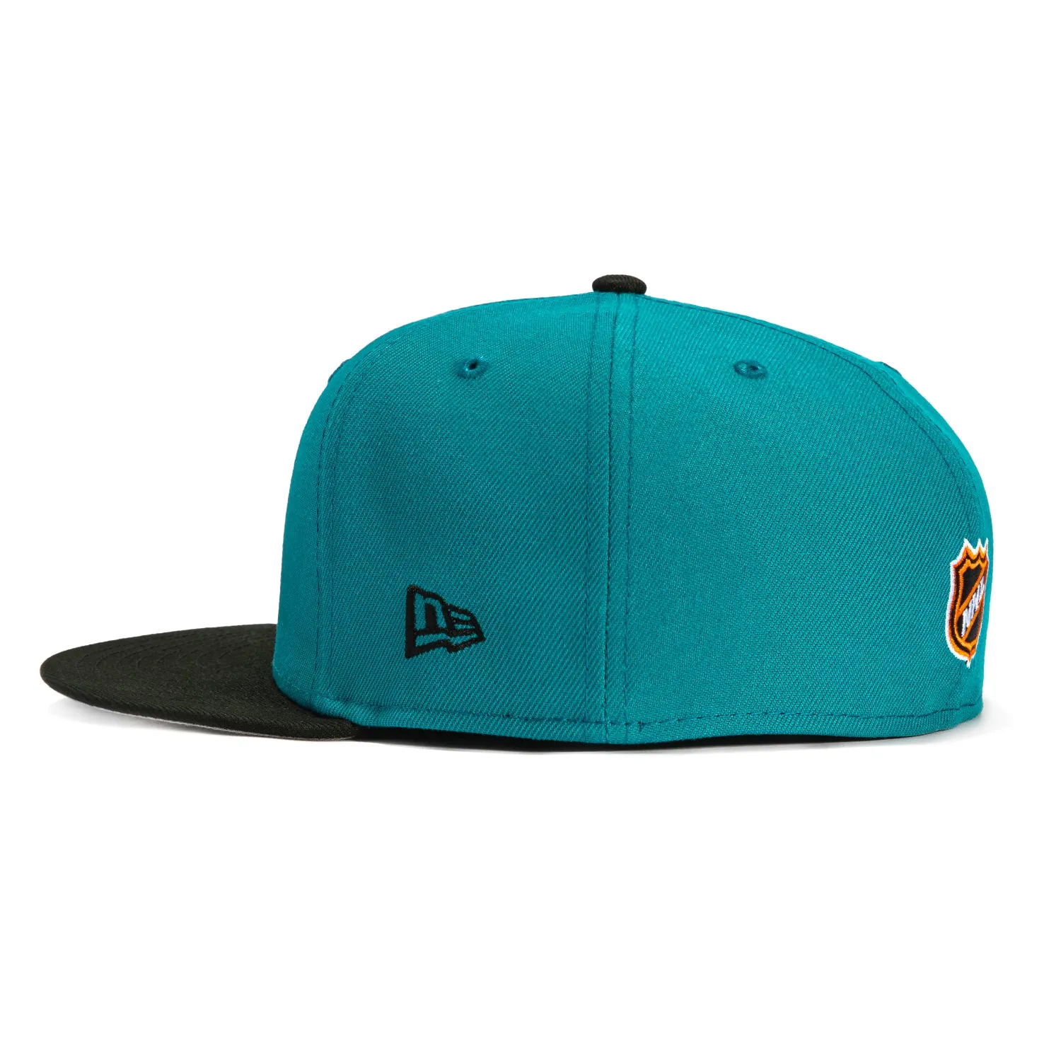 New Era 59Fifty San Jose Sharks Bridge Patch Alternate Hat - Teal. Black