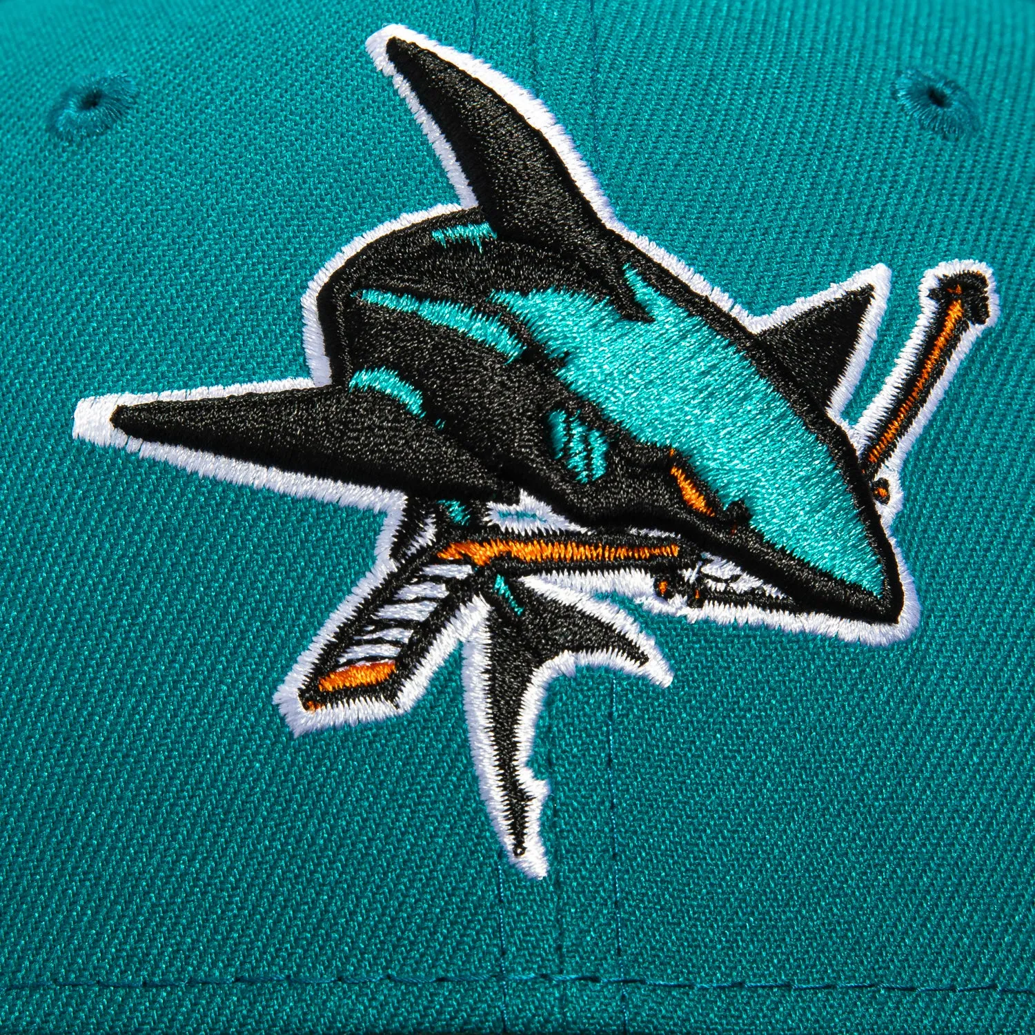 New Era 59Fifty San Jose Sharks Bridge Patch Alternate Hat - Teal. Black