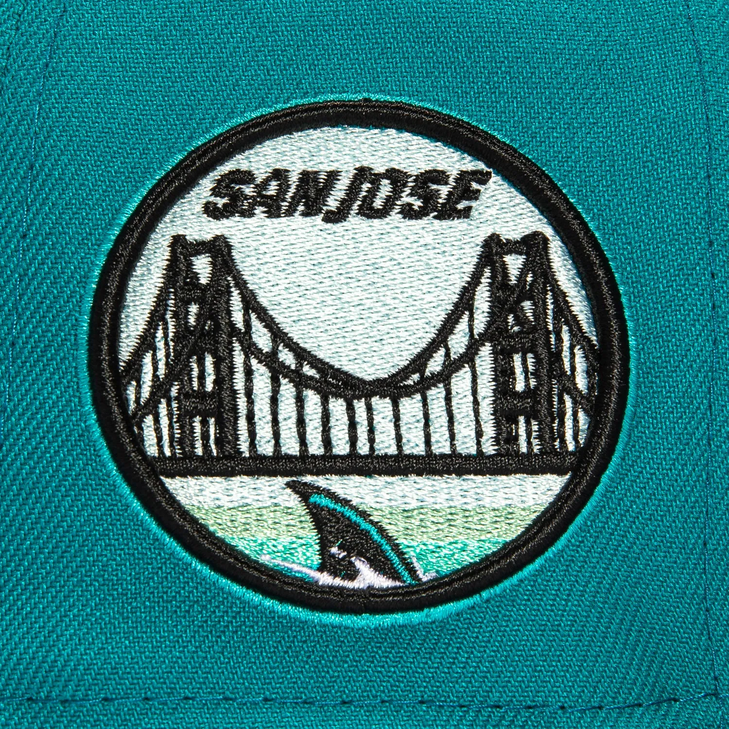 New Era 59Fifty San Jose Sharks Bridge Patch Alternate Hat - Teal. Black