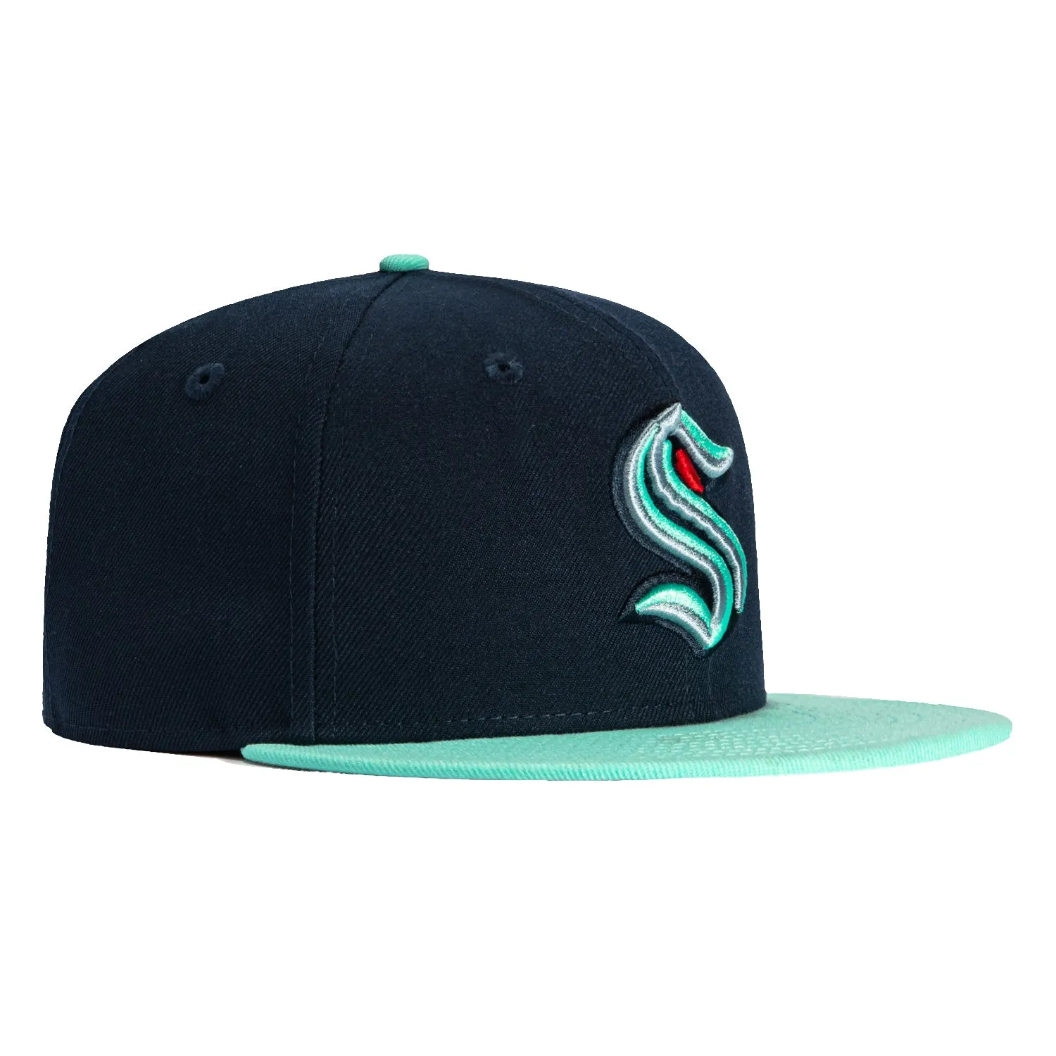New Era 59Fifty Seattle Kraken Patch Hat - Navy. Mint