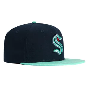 New Era 59Fifty Seattle Kraken Patch Hat - Navy. Mint