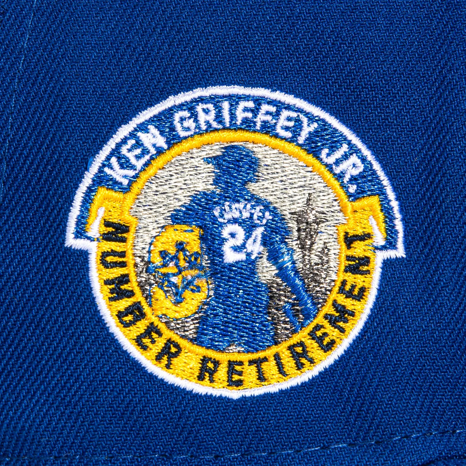 New Era 59Fifty Seattle Mariners 24 Ken Griffey Patch City Connect Hat - Royal. Gold